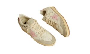 Ball Star stella in pelle rosa e applicazione con cristalli