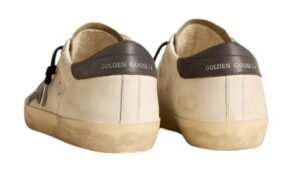 Sup-Star stella in denim e talloncino in pelle grigia