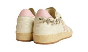 Ball Star stella in pelle rosa e applicazione con cristalli